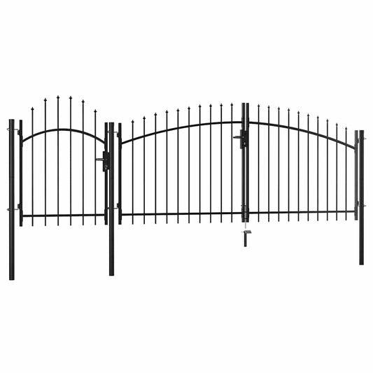 144362 vidaXL Garden Gate "Woerden" Steel 1x4 m Black