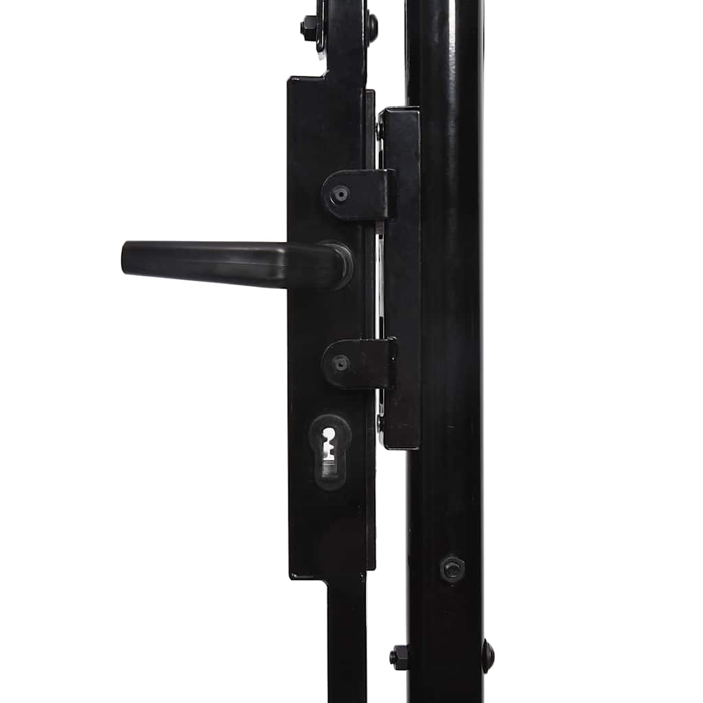 144363 vidaXL Garden Gate "Woerden" Steel 1,25x4 m Black