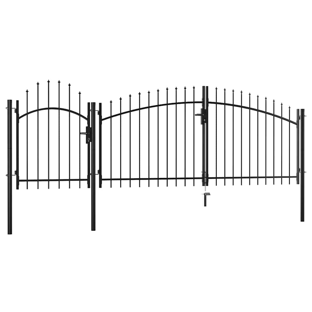 144364 vidaXL Garden Gate "Woerden" Steel 1,5X4 m Black