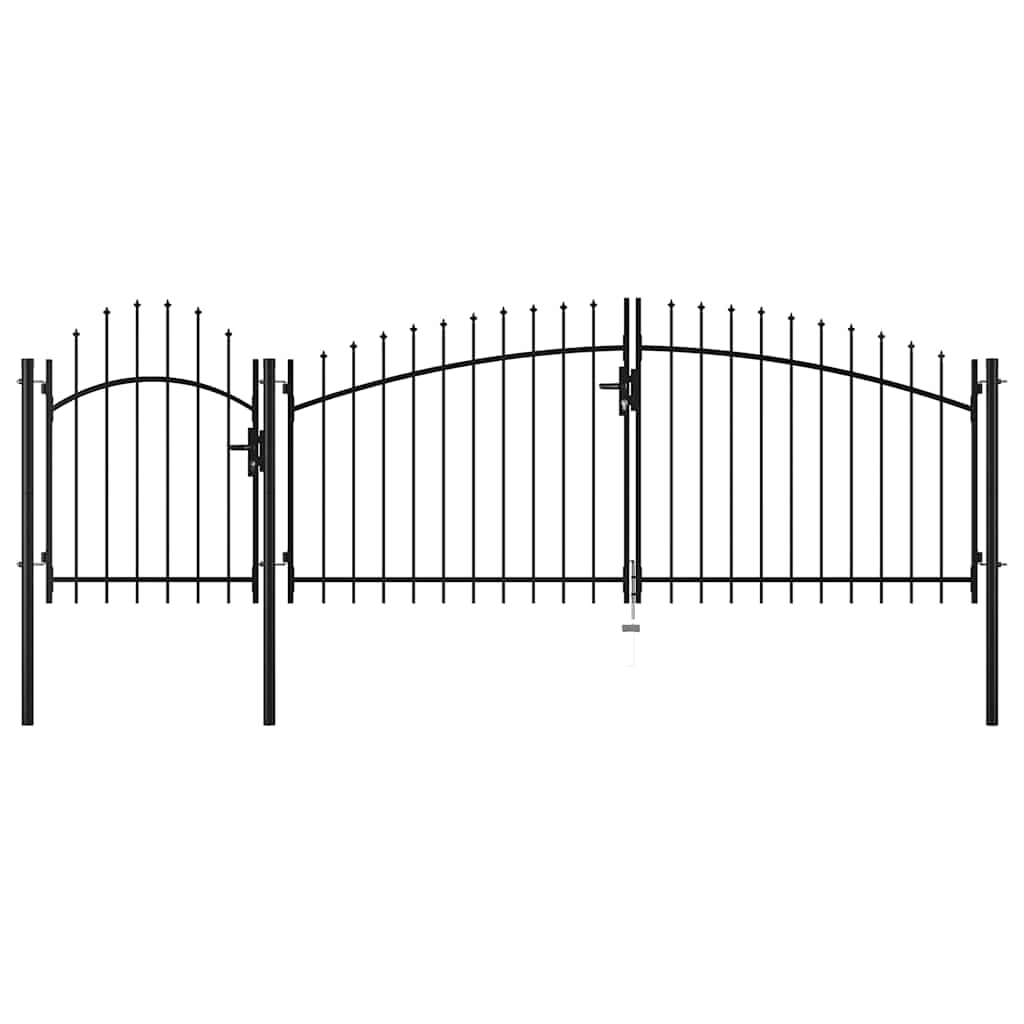 144364 vidaXL Garden Gate "Woerden" Steel 1,5X4 m Black