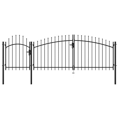 144364 vidaXL Garden Gate "Woerden" Steel 1,5X4 m Black
