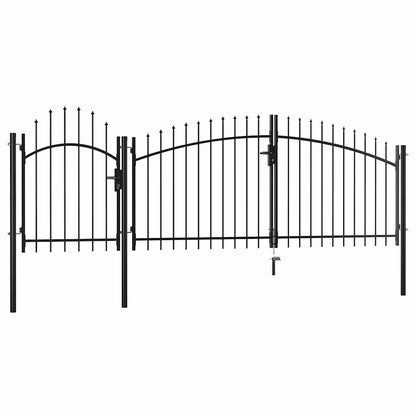 144365 vidaXL Garden Gate "Woerden" Steel 1,75x4 m Black