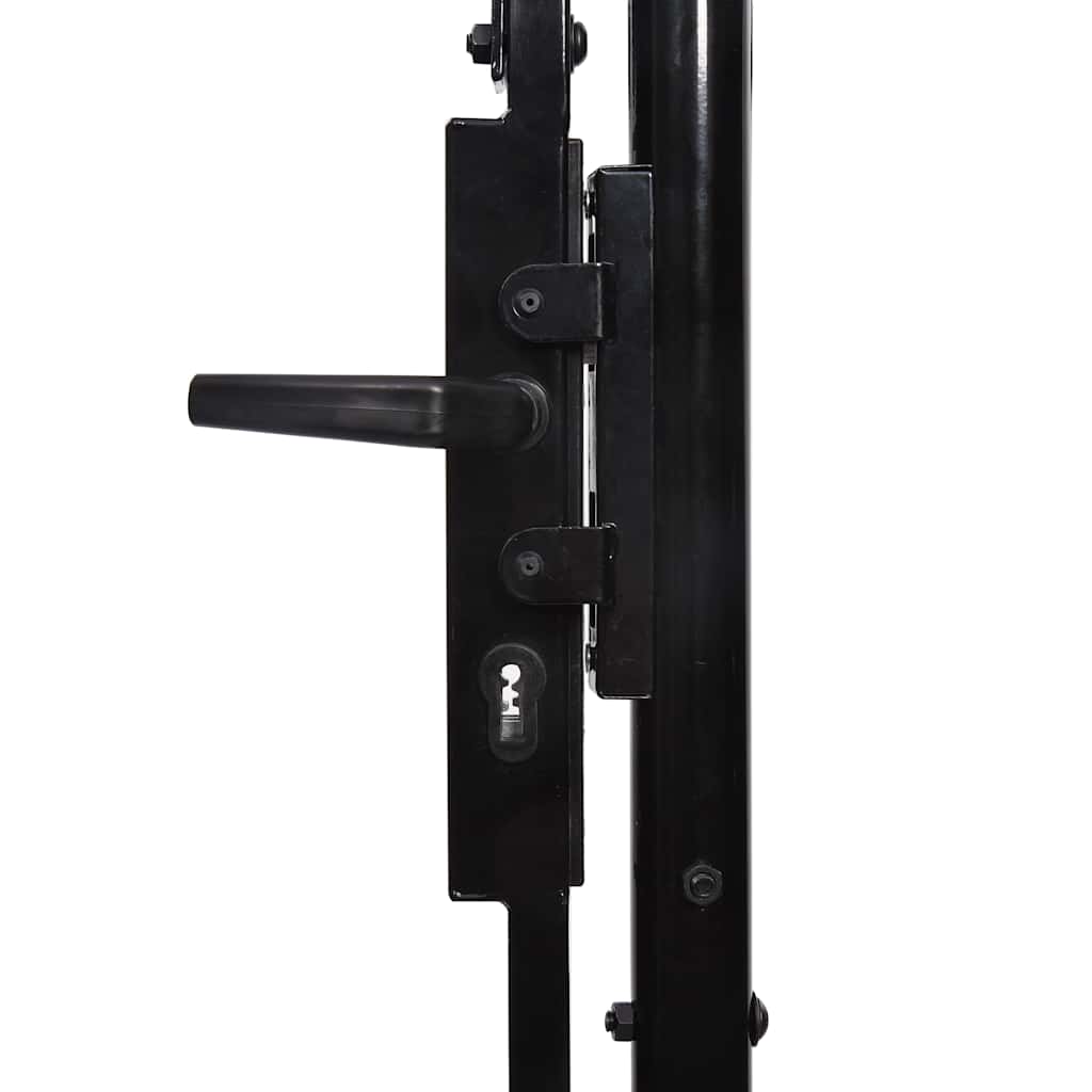 144365 vidaXL Garden Gate "Woerden" Steel 1,75x4 m Black