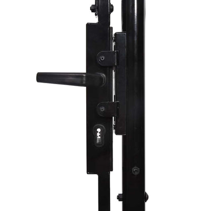 144365 vidaXL Garden Gate "Woerden" Steel 1,75x4 m Black