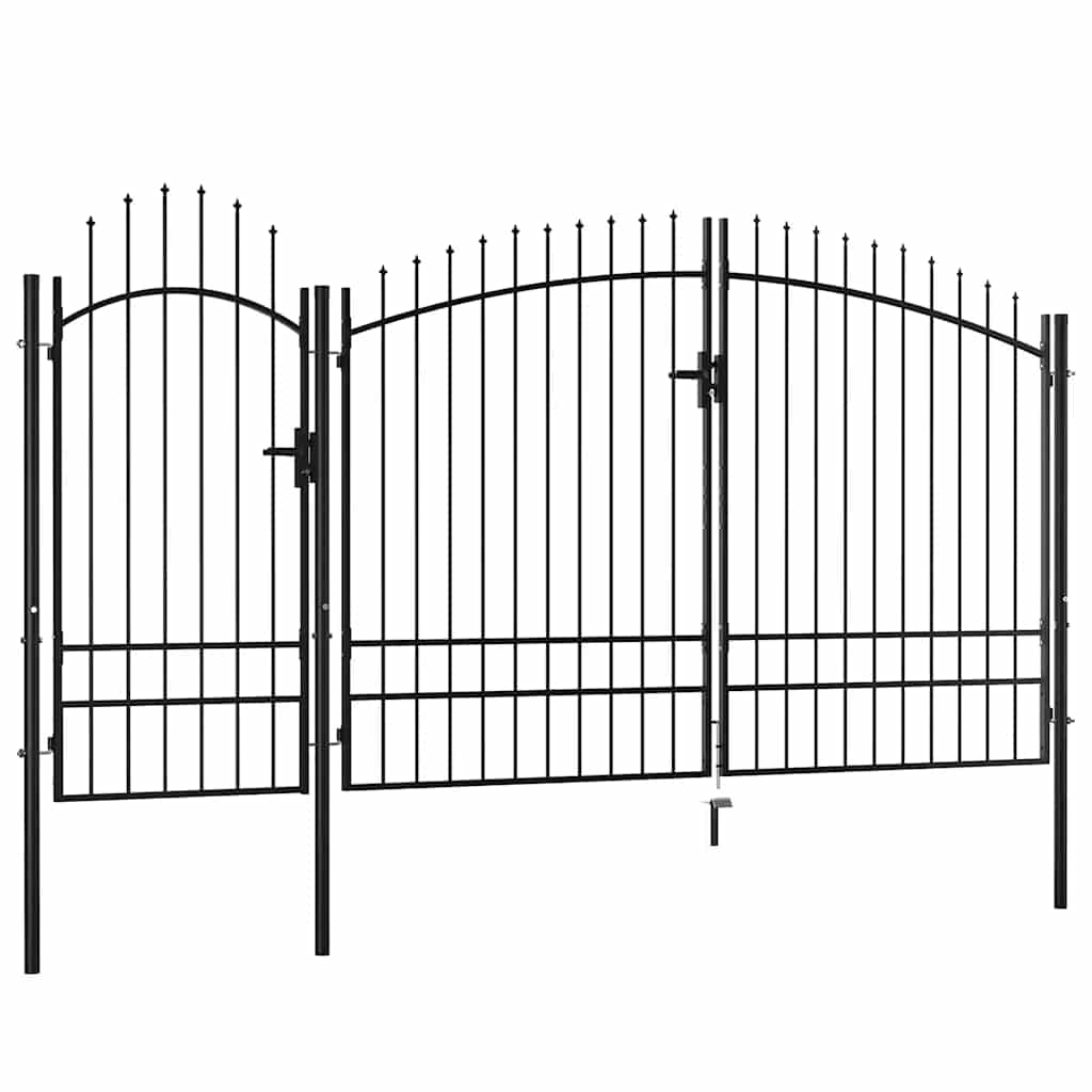 144366 vidaXL Garden Gate "Woerden" Steel 1,95x4 m Black
