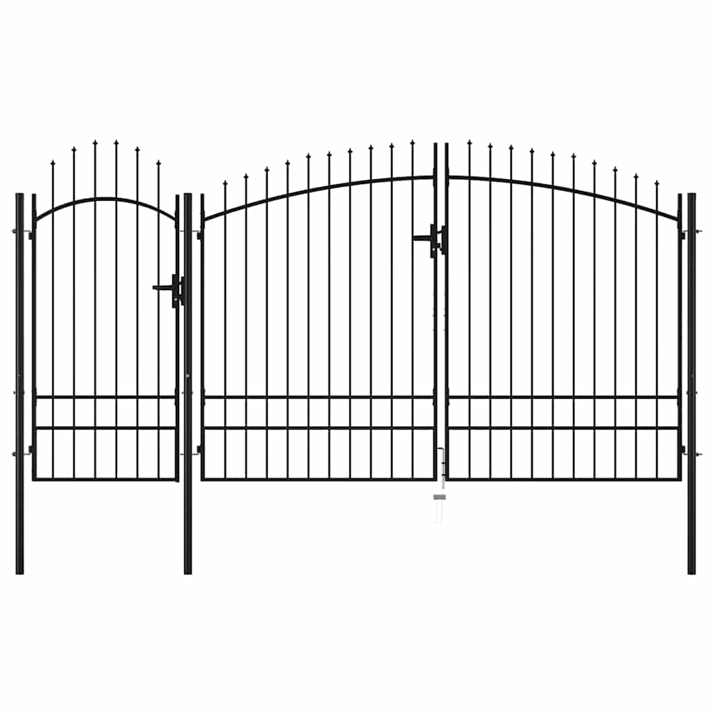 144366 vidaXL Garden Gate "Woerden" Steel 1,95x4 m Black