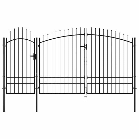 144366 vidaXL Garden Gate "Woerden" Steel 1,95x4 m Black