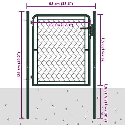 Garden Gate Steel 100x75 cm Green