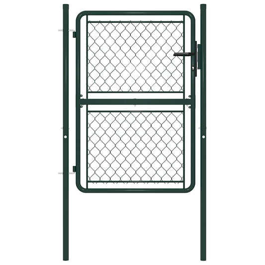 144404 vidaXL Garden Gate Steel 100x125 cm Green