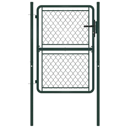 144405 vidaXL Garden Gate Steel 100x150 cm Green