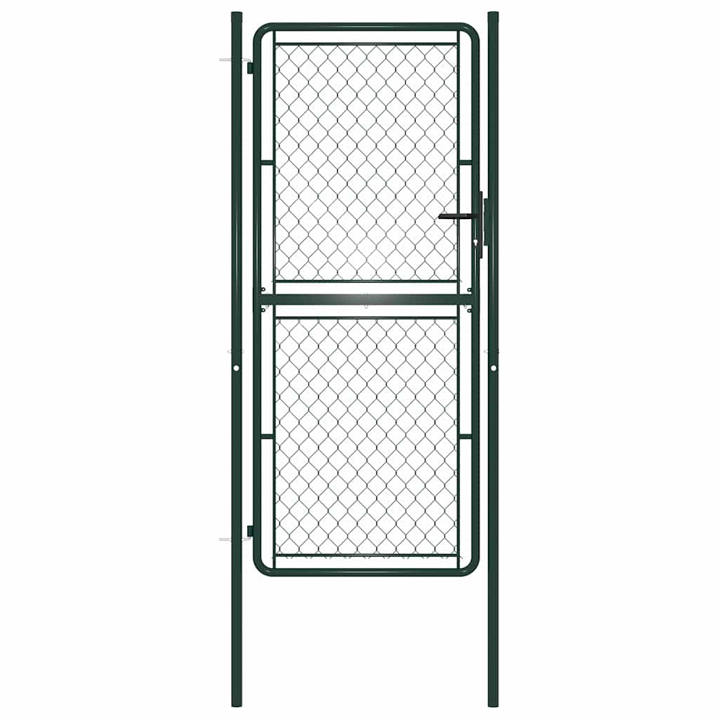 144407 vidaXL Garden Gate Steel 100x200 cm Green