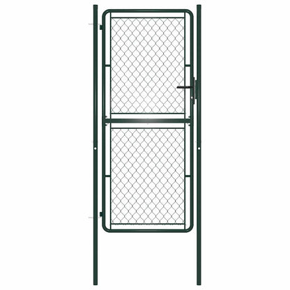 144407 vidaXL Garden Gate Steel 100x200 cm Green