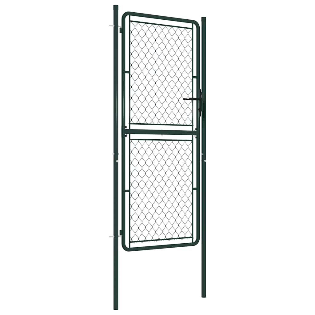 144407 vidaXL Garden Gate Steel 100x200 cm Green