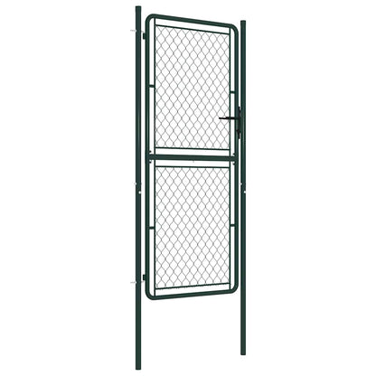 144407 vidaXL Garden Gate Steel 100x200 cm Green