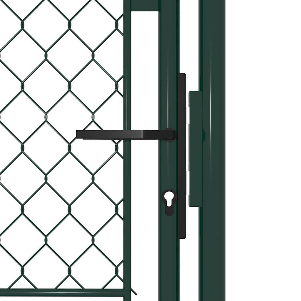 144407 vidaXL Garden Gate Steel 100x200 cm Green