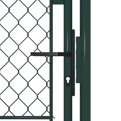 144407 vidaXL Garden Gate Steel 100x200 cm Green