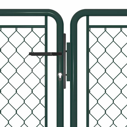 144414 vidaXL Garden Gate Steel 400x75 cm Green