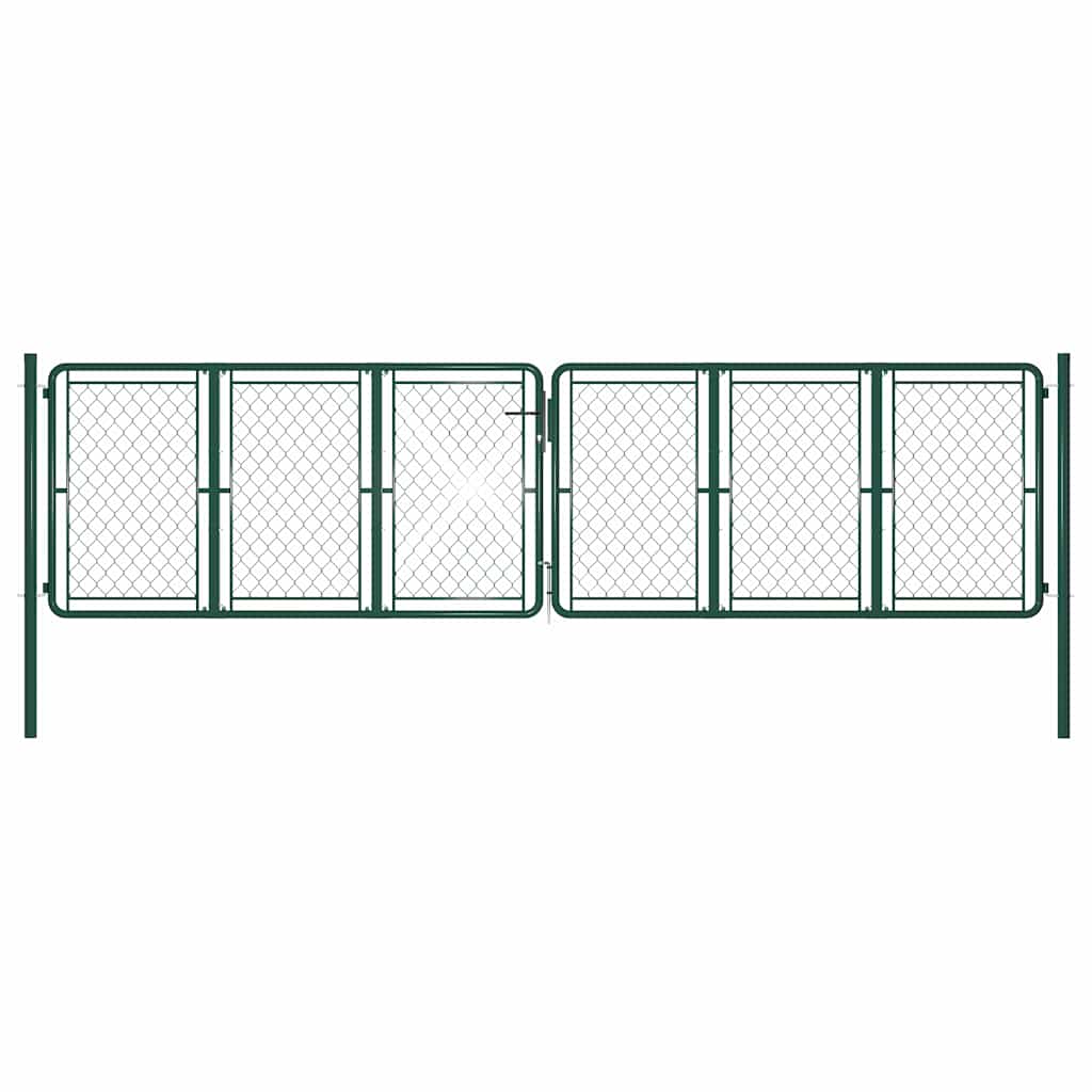 Garden Gate Steel 400x100 cm Green