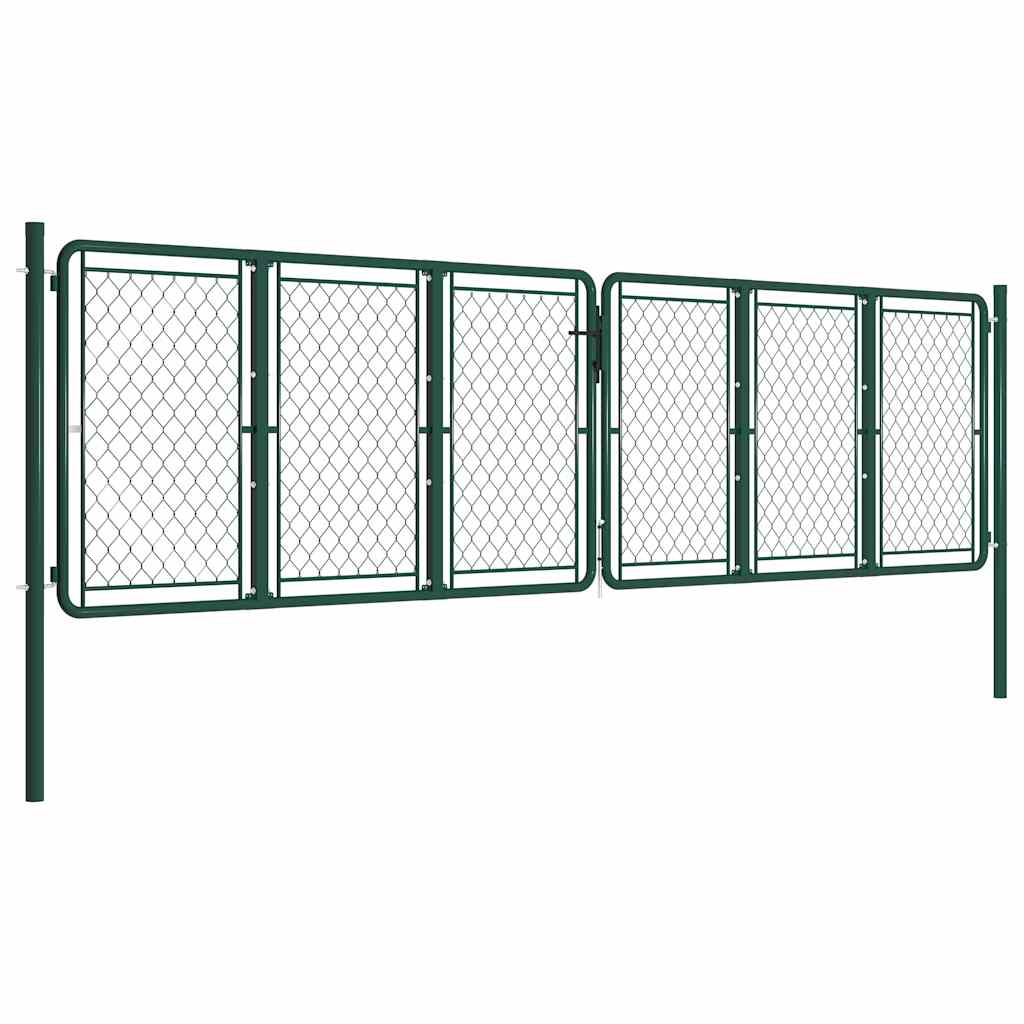Garden Gate Steel 400x100 cm Green