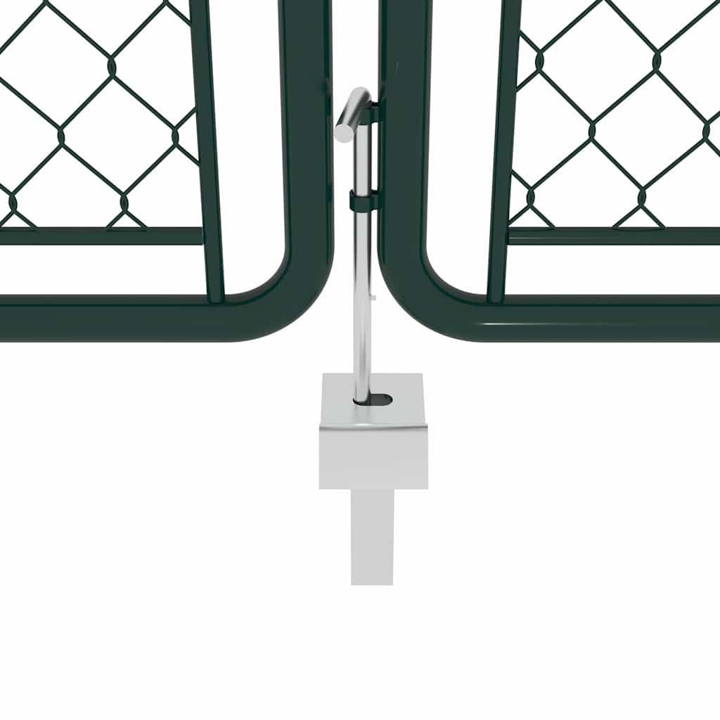 Garden Gate Steel 400x100 cm Green