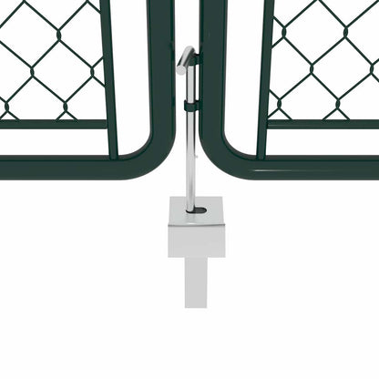 Garden Gate Steel 400x100 cm Green