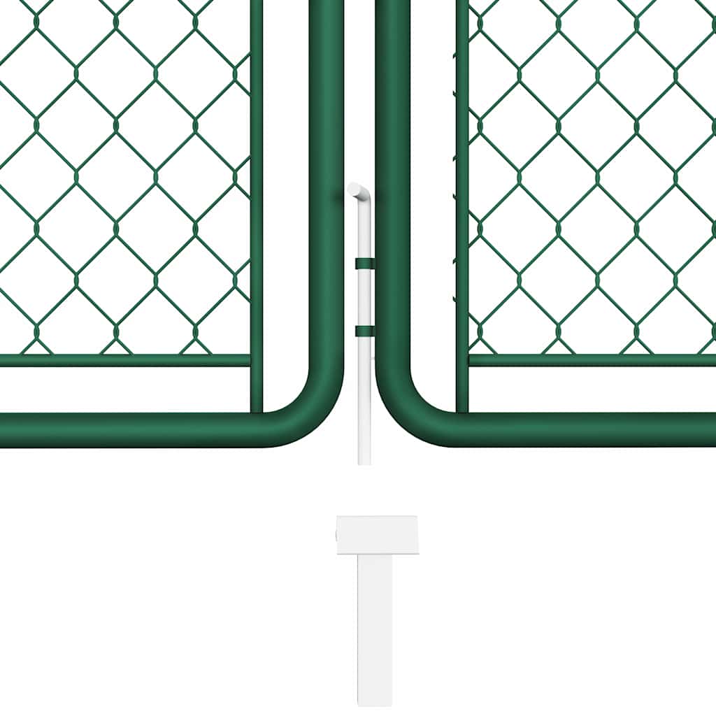 144446 vidaXL Garden Gate Steel 400x125 cm Green