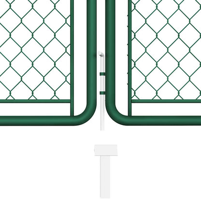 144446 vidaXL Garden Gate Steel 400x125 cm Green