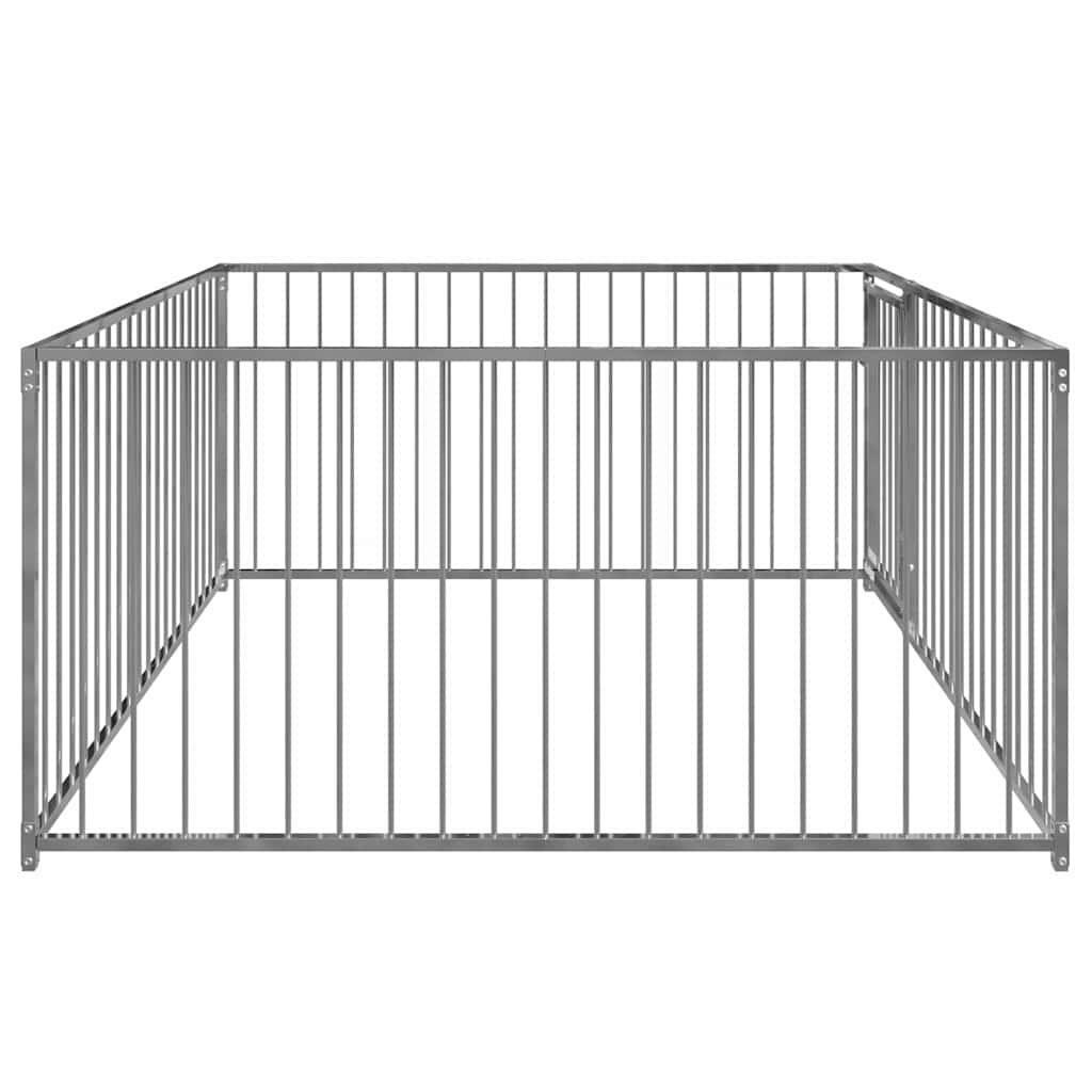 vidaXL Dog Kennel Silver Steel 78.7x78.7x39.4 in Durable Dog Kennel