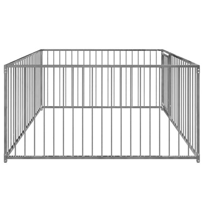 vidaXL Dog Kennel Silver Steel 78.7x78.7x39.4 in Durable Dog Kennel
