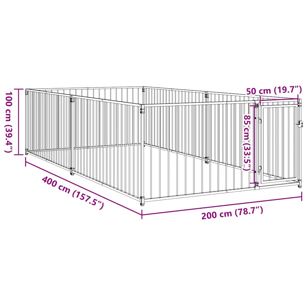 Outdoor Dog Kennel 78.7"x157.5"x39.4"