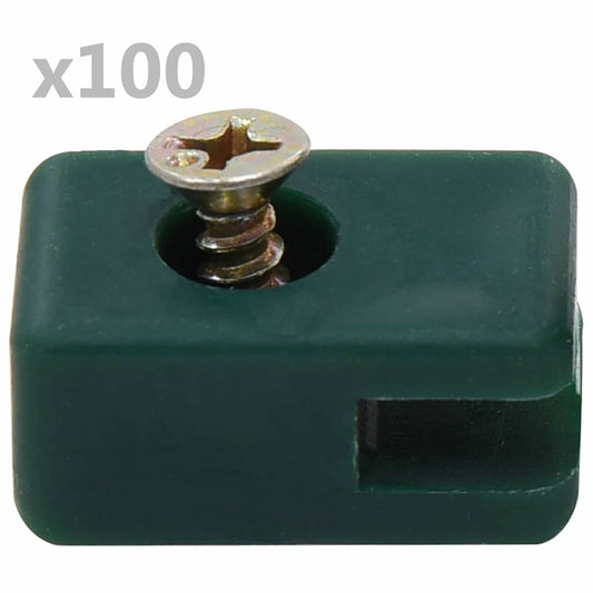 Garden Fence Wire Holder with Screw 100 Sets Green