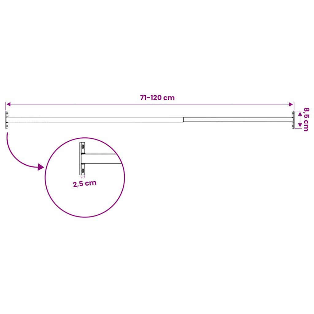 Adjustable Security Window Bar 710-1200 mm