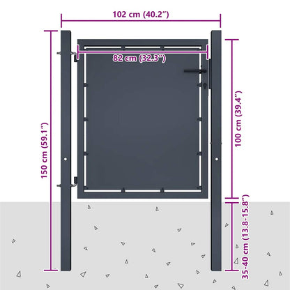 Garden Gate Steel 100x100 cm Anthracite