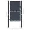 Garden Gate Steel 100x125 cm Anthracite
