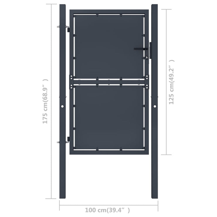 Garden Gate Steel 100x125 cm Anthracite
