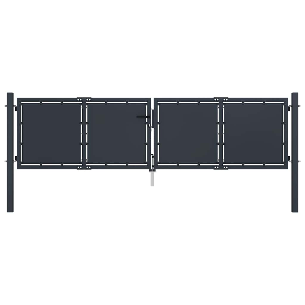 Garden Gate Steel 300x75 cm Anthracite