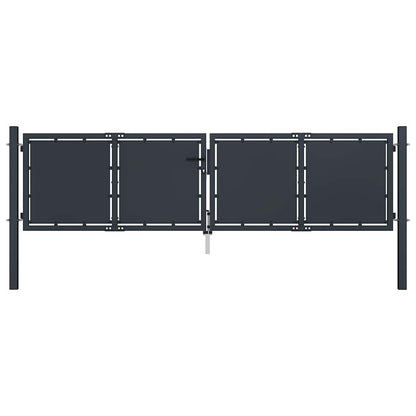 Garden Gate Steel 300x75 cm Anthracite