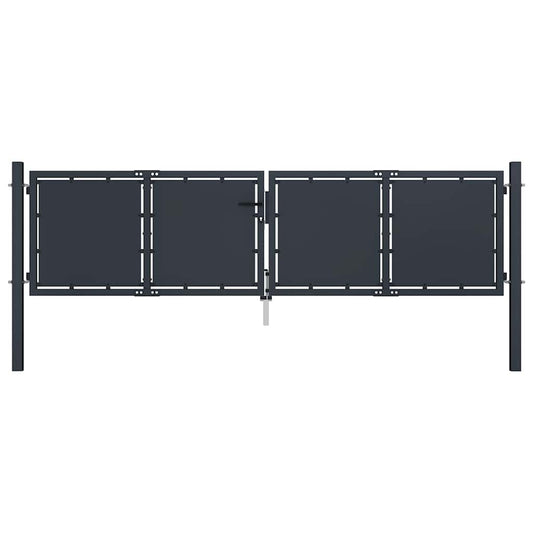 Garden Gate Steel 300x75 cm Anthracite