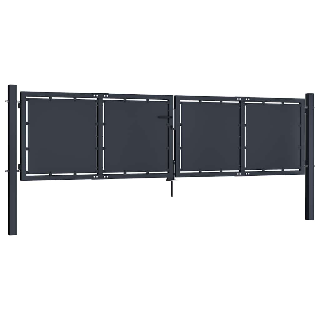 Garden Gate Steel 300x75 cm Anthracite