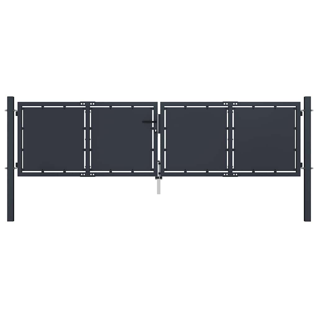 Garden Gate Steel 300x100 cm Anthracite