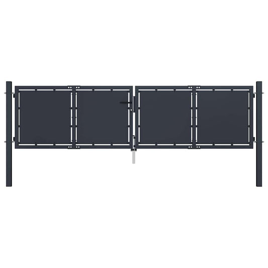 Garden Gate Steel 300x100 cm Anthracite
