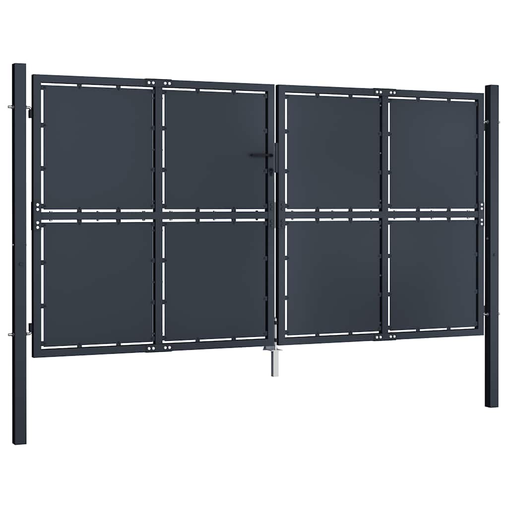 Garden Gate Steel 300x150 cm Anthracite