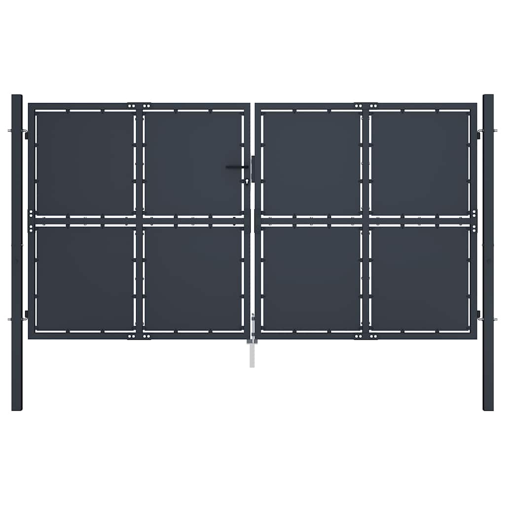 Garden Gate Steel 300x175 cm Anthracite
