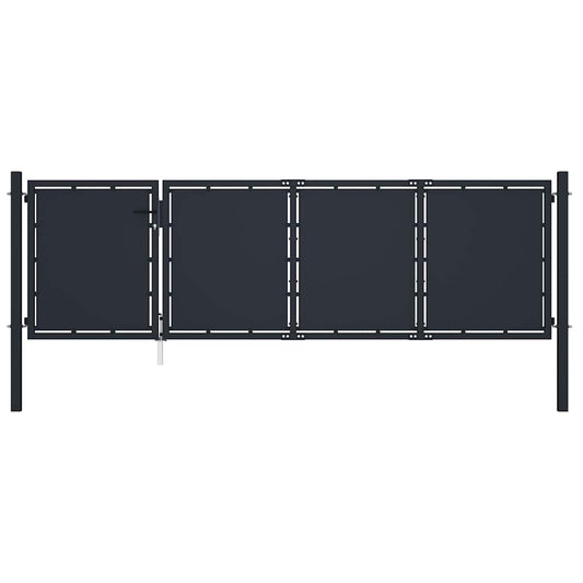 Garden Gate Steel 350x100 cm Anthracite