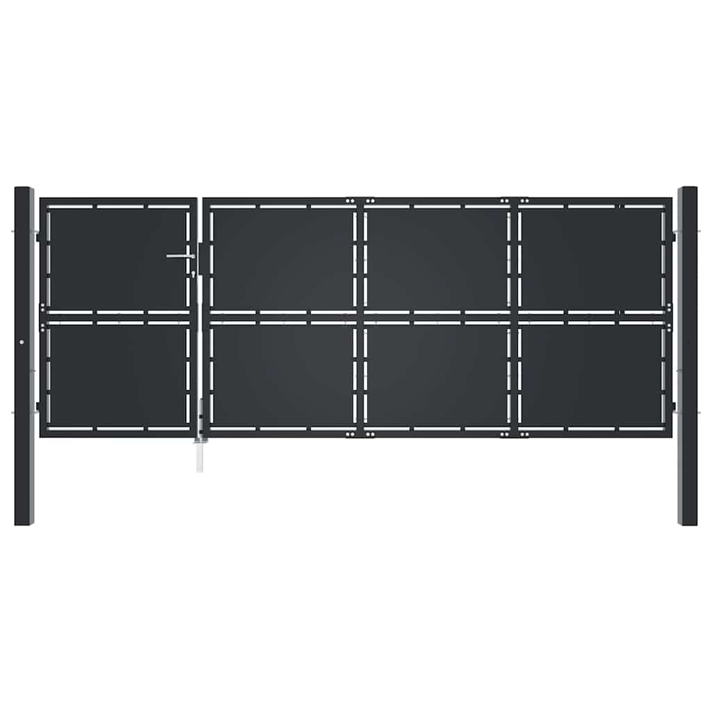 Garden Gate Steel 350x125 cm Anthracite