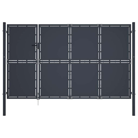 Garden Gate Steel 350x150 cm Anthracite