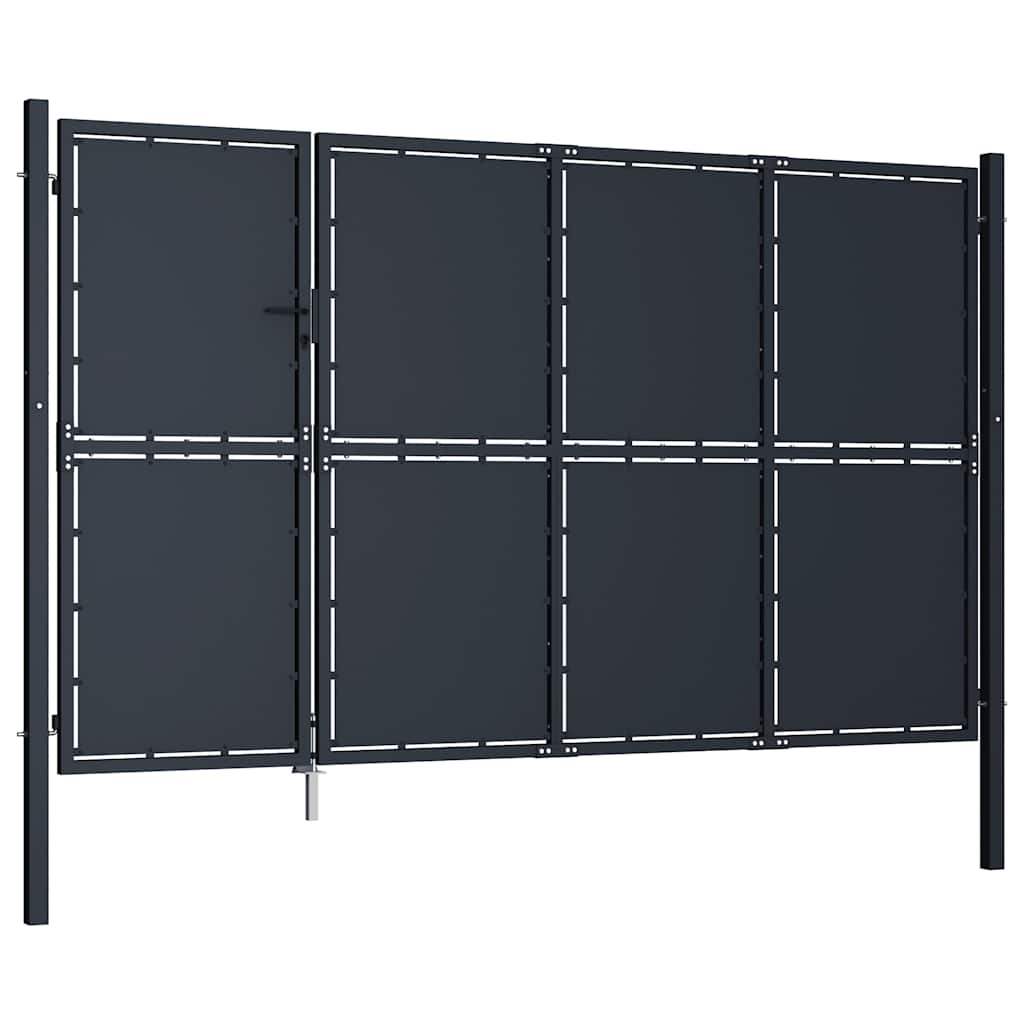 Garden Gate Steel 350x150 cm Anthracite