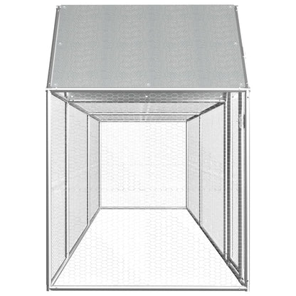 Chicken Coop Silver Galvanized steel 16.4 x 3.3 x 4.9 ft Durable