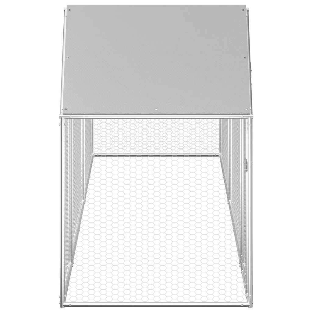Chicken Coop Silver Galvanized steel 16.4 x 3.3 x 4.9 ft Durable