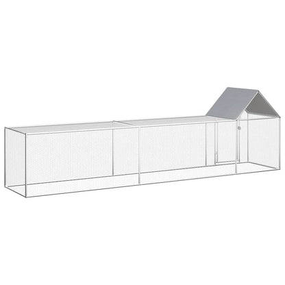 Chicken Coop Silver Galvanized steel 16.4 x 3.3 x 4.9 ft Durable